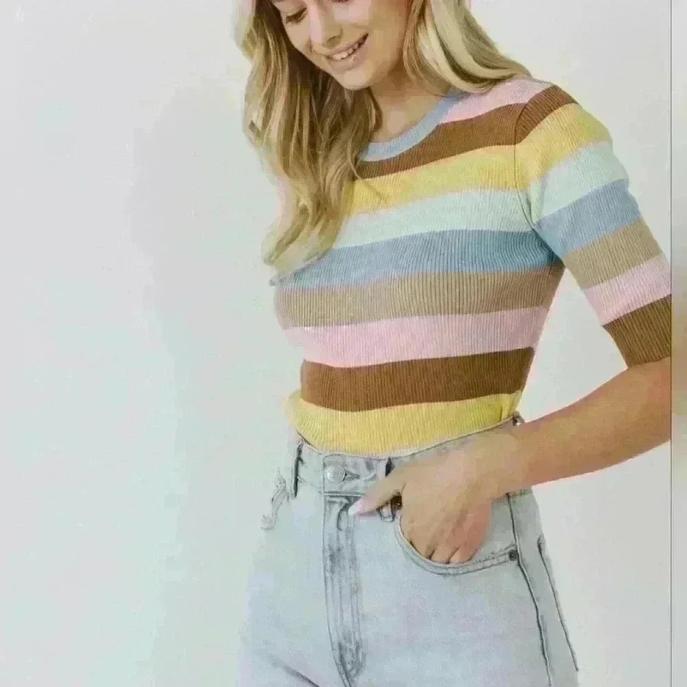 NWT ENGLISH FACTORY Multi Color Stripe Sweater